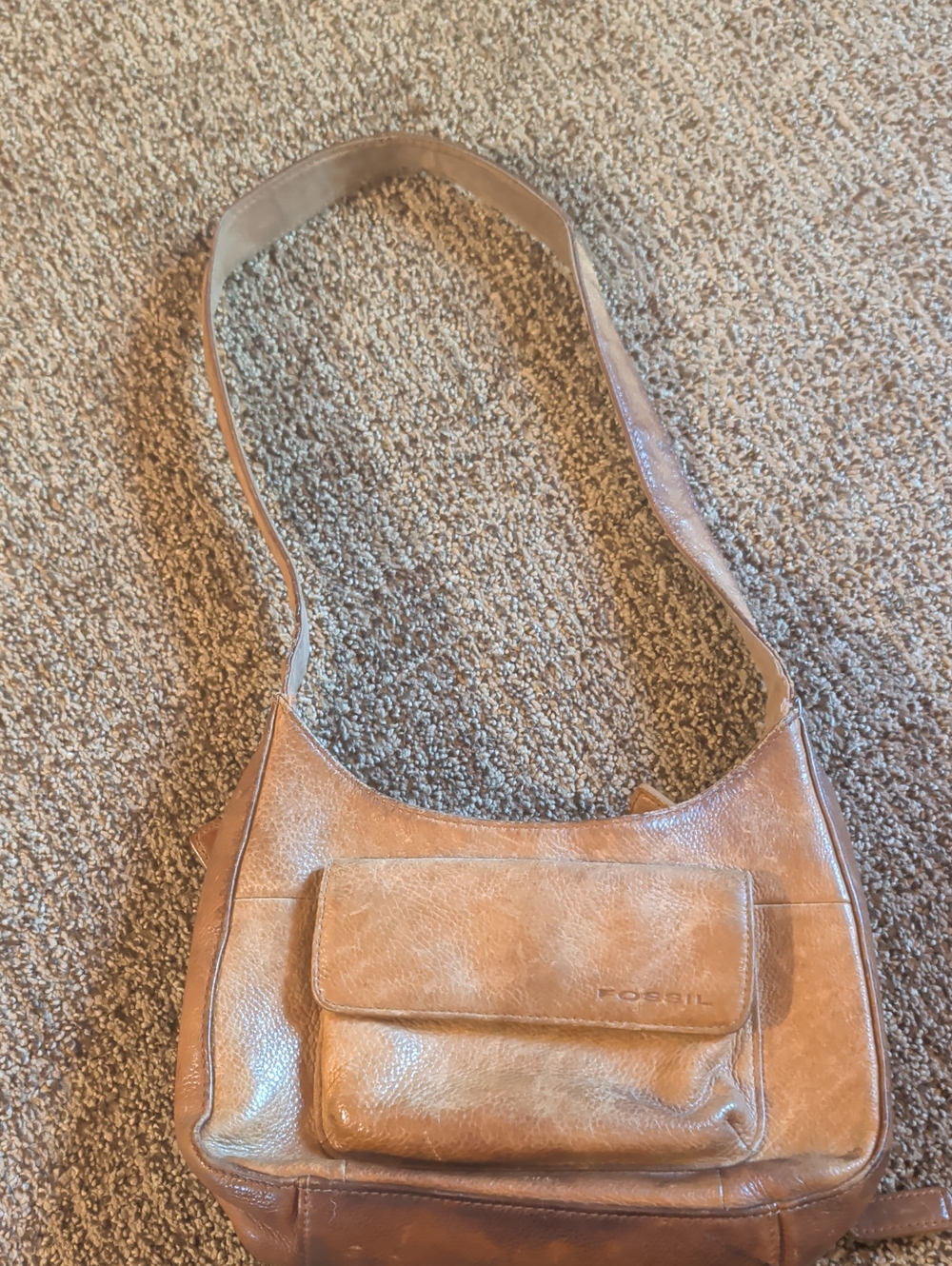 Vintage Fossil Pebble Leather Handbag